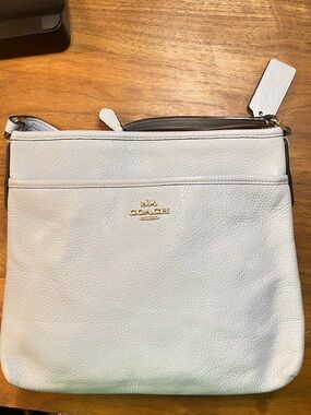 COACH ,  Pale Blue Pebbled Leather Crossbody